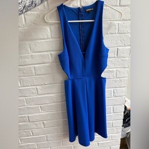 Express Royal Blue V-Neck Dress